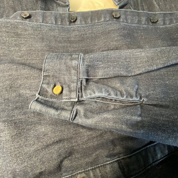 Chicos dark Denim Shirt Dress above knee Size 10 Button Detail Cotton stretch - Picture 13 of 13